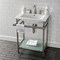 Kingston Brass VPB24187W88 24-Inch Ceramic Console Sink (8-Inch, 3-Hole), White/Brushed Nickel VPB24187W88 - alternate 4